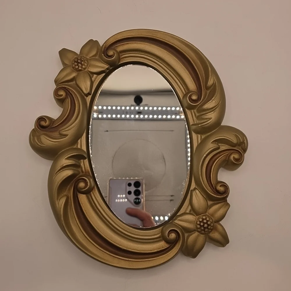 Elegant Gold Floral Wall Mirror